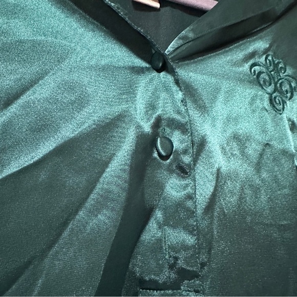 Vintage Inner Most Silky Emerald Green Long Sleeve Nightgown Women’s Size XS - Picture 8 of 10